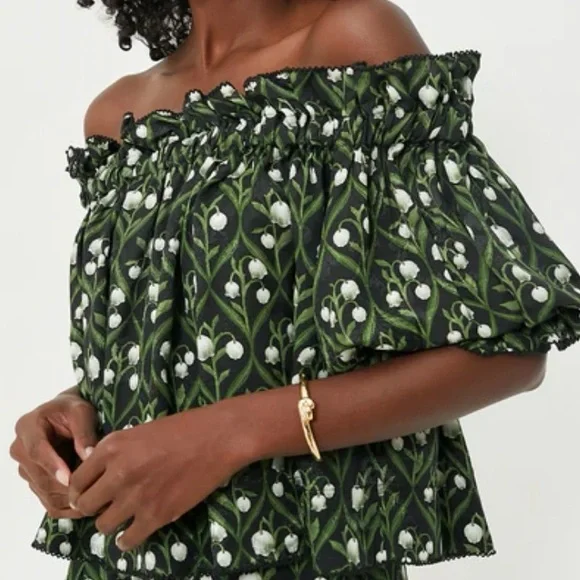 NWT Agua Bendita Urucu Perla Off-Shoulder Top XL - Picture 2 of 4